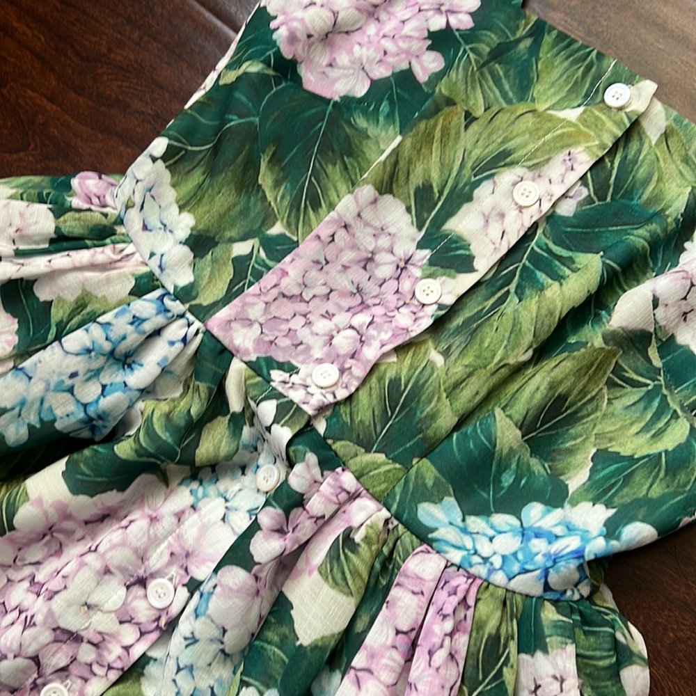 Floral Green Sleeveless Dress - Picture 4 of 7